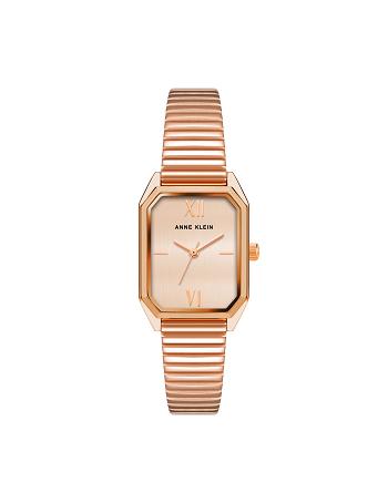 Anne Klein Iconic Octagonal Case Bracelet Watch Rechthoekig Roze Goud | QNLUV78037