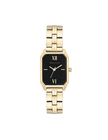 Anne Klein Octagonal Shaped Metal Bracelet Watch Rechthoekig Zwart Goud | NLICD19396